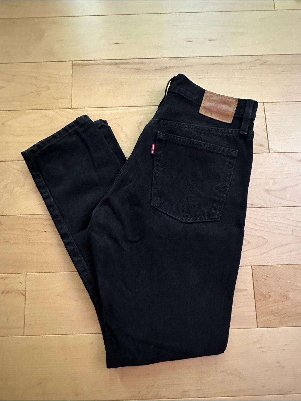 RARE Levi's 501 Premium 100% Black Skinny Jeans Straight